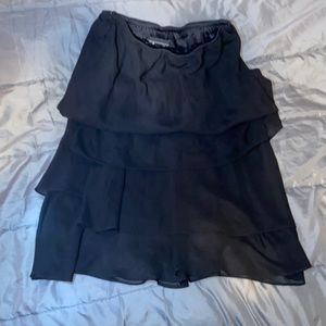 Long Black Layered Skirt